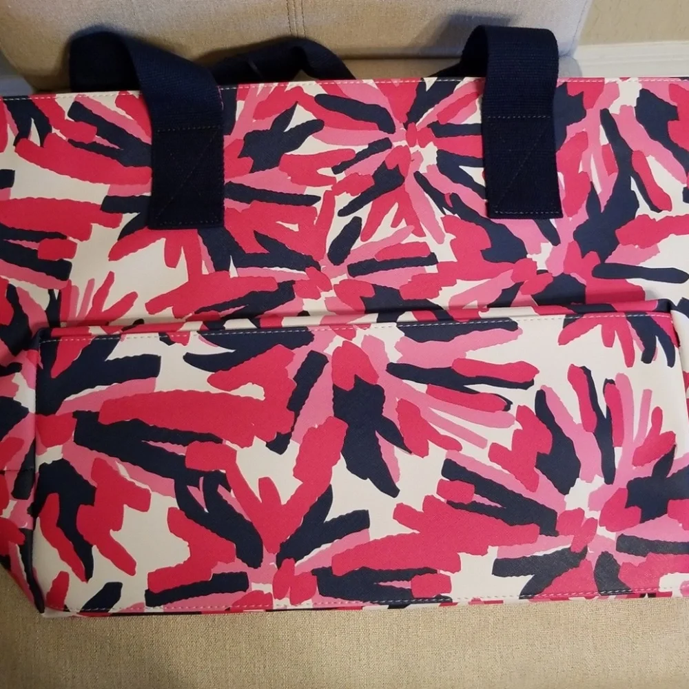Dabney Lee Large Floral Pink White Tote